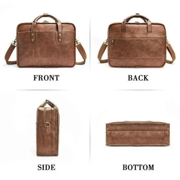 NEW Bosi Leather Briefcases 15.6 Inch - Picture 3 of 11